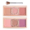 2Pcs 3 Colors Blush Palette for Cheeks with Make Up Brush,Face Matte Contour Blush Makeup Palette,Buildable Shimmer Facial Cheek Blusher Shades,Blendable Cosmetic Makeup Blush view 1