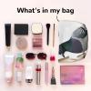 Pink Cherry Blossoms Prints Corduroy Makeup Bag for Women Girls, Spacious Travel Cosmetic Organiser for Make-up, Toiletries & Essentials, Pigeon, One Size, Make-Up Pouch view 3
