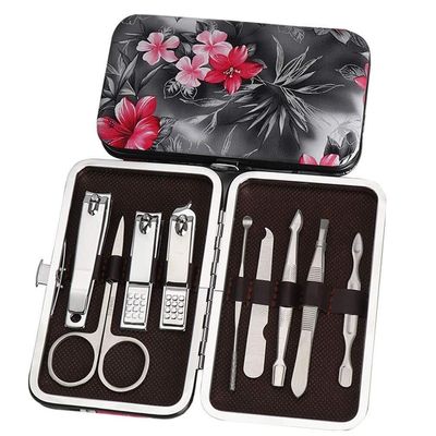 9-Piece Stainless Steel Manicure & Pedicure Set with Travel Case, Nail Grooming Kit for Home & Travel