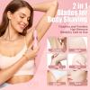 Bikini Trimmer for Women - 2 in 1 Painless Electric Razors for Women, LED IPX7 Waterproof Rechargeable Dual Head Electric Shaver for Lady Bikini Underarm, Body, Leg, Hair Remove view 2