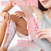 Bikini Trimmer for Women - 2 in 1 Painless Electric Razors for Women, LED IPX7 Waterproof Rechargeable Dual Head Electric Shaver for Lady Bikini Underarm, Body, Leg, Hair Remove view 4