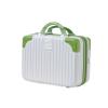 Makeup Train Case Portable Cosmetic Box, Combination Suitcase, Small Lockable Vanity Case, Large Capacity Hand Luggage, Medicine Safe Case(Green+White,14in) view 1