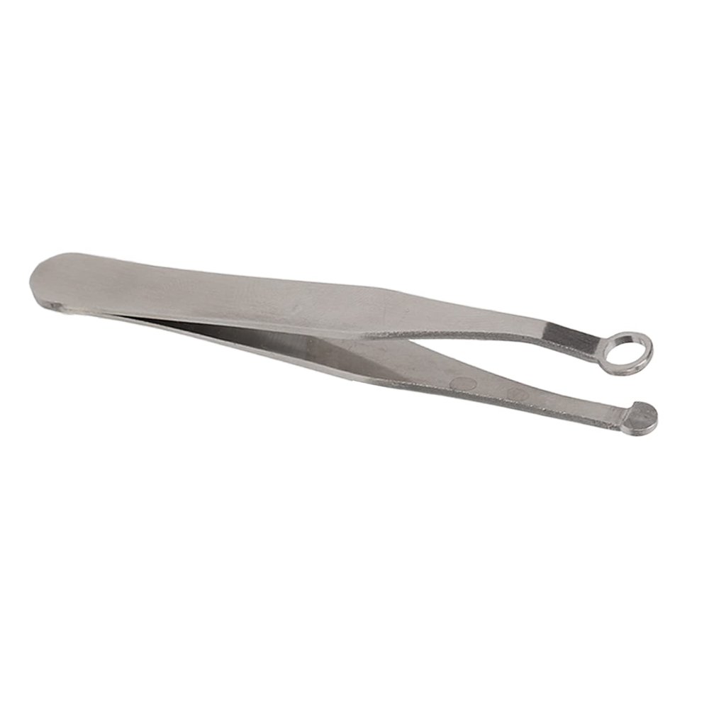 Akozon Round Tip Stainless Steel Nose Hair Trimming Tweezers - Safe & Easy Cut Tweezers for Nose, Sideburns, and Brow - Portable Design for OntheGo Grooming