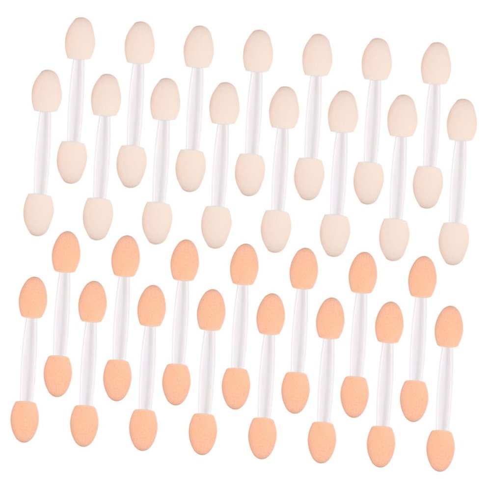 CTIRCHIU 30Pcs Double Sided Eye Shadow Applicators Kit Soft Sponge Eye Shadow Brushes for Women for Travel Parties Weddings Daily Use Versatile Cosmetic Brush White