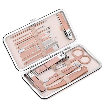 15-Piece Professional Manicure Set, Stainless Steel Nail Clippers & Pedicure Kit with Travel Case