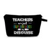 MoCaliduccious Teachers Are Heroes Print Makeup Bag Superhero Spirit Teacher Cosmetic Organizer Teachers' Day Gift for Mentor Teacher's Appreciation Gift view 1