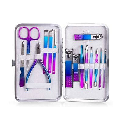15-Piece Manicure Set, Stainless Steel Nail Clippers & Pedicure Kit with Cutter, Scissors & Tools for Household Use