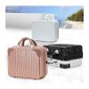 Makeup Train Case Portable Cosmetic Box, Combination Suitcase, Small Lockable Vanity Case, Large Capacity Hand Luggage, Medicine Safe Case(Black+White,16in) view 3