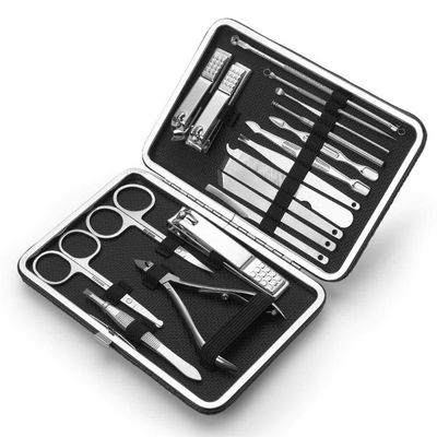 23-Piece Nail Clippers Set  Stainless Steel Toenail & Fingernail Clippers, Manicure Pedicure Kit with Metal Case (Blue)