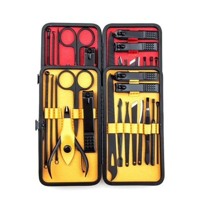 16-Piece Stainless Steel Manicure Pedicure Set, Nail Clipper Grooming Kit with Portable Case (Red)