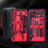 16-Piece Stainless Steel Manicure Pedicure Set, Nail Clipper Grooming Kit with Portable Case (Red) view 2