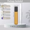 12 Pack Amber Roller Bottles for Essential Oils, 10ml Glass Roll On Bottles for Travel and Lip Gloss, Empty Perfume Roller Ball Applicator Bottle With Lid, Dropper, Funnel, Opener, Labels view 2