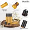 12 Pack Amber Roller Bottles for Essential Oils, 10ml Glass Roll On Bottles for Travel and Lip Gloss, Empty Perfume Roller Ball Applicator Bottle With Lid, Dropper, Funnel, Opener, Labels view 3