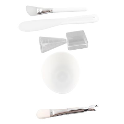 Akozon DIY Tool Set - Silicone Brush, Soft Brush, Mixing Bowl, Spatula & Measuring Cup for Masks & Skincare