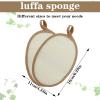 2 Pcs Loofah Sponge Natural Body Scrubber Loofahs for Shower Exfoliator Natural Lufa Bath Scrub Loofa Sponge Pad, Large Lufas for Men and Women Loufa Luffa Beige view 2