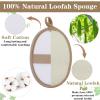 2 Pcs Loofah Sponge Natural Body Scrubber Loofahs for Shower Exfoliator Natural Lufa Bath Scrub Loofa Sponge Pad, Large Lufas for Men and Women Loufa Luffa Beige view 3