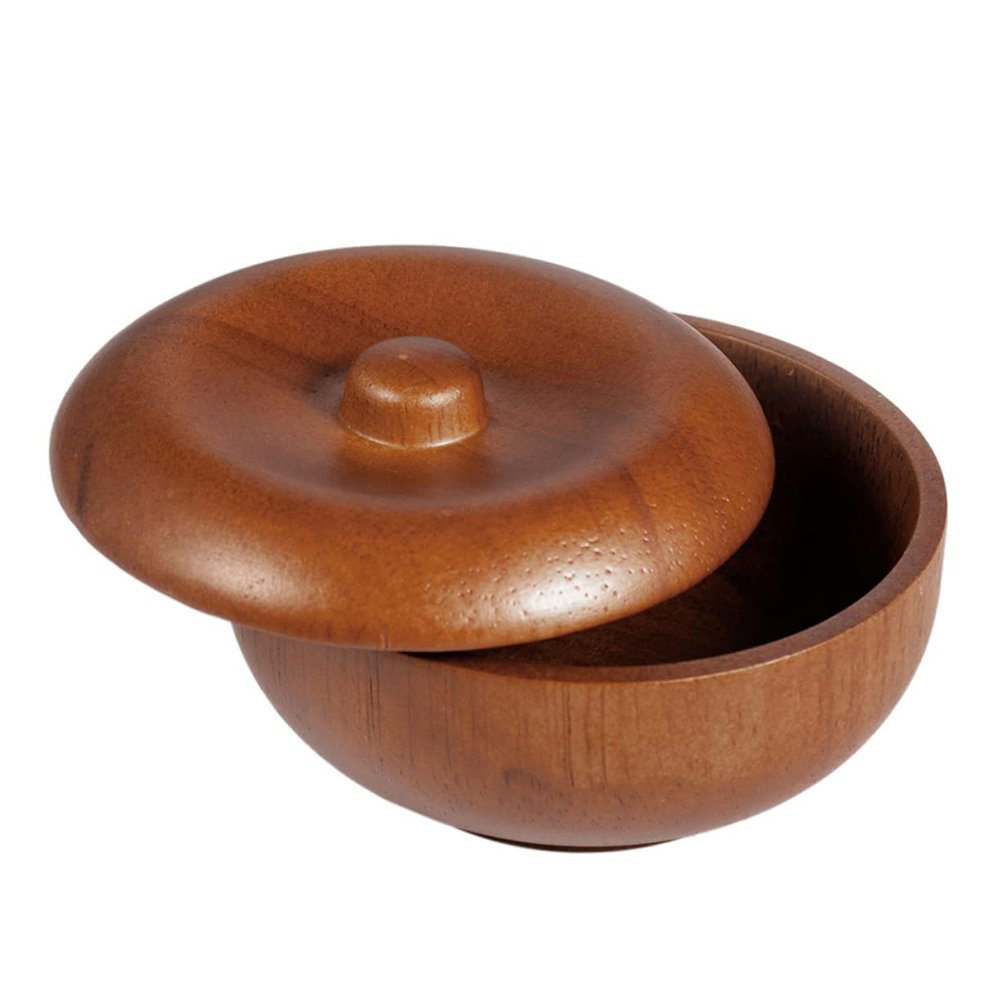 VALICLUD 1pc Mens Shaving Bowl with Lid Practical Wooden Shaving Soap Container for Home and Barber Shop present for Male Friends Compact Design for