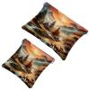 2Pcs Sunset Mountain Deer-1367 Pocket Cosmetic Bag for Purses, Waterproof Makeup Bag Cosmetic Pouch, Portable No Zipper Makeup Bag view 1
