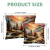 2Pcs Sunset Mountain Deer-1367 Pocket Cosmetic Bag for Purses, Waterproof Makeup Bag Cosmetic Pouch, Portable No Zipper Makeup Bag view 2