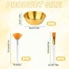 18pcs Esthetician Facial Supplies Set, Including 6 Gold Stainless Steel Bowls, 6 Fan Brushes & 6 Flat Brushes Face Mask Applicator Facial Mask Mixing Bowl Set Essential Tool for Women Spa (Gold) view 2