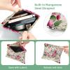 2Pcs Art Flower-770 Pocket Cosmetic Bag for Purses, Waterproof Makeup Bag Cosmetic Pouch, Portable No Zipper Makeup Bag view 3