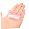 ARTSEWPLY Nail Cleaning Brush Set 3-Piece Handle Grip Nail Dust Scrubber Kit for Fingernails Designed for Manicure Enthusiasts and Home Use Random Color view 2