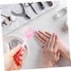 ARTSEWPLY Nail Cleaning Brush Set 3-Piece Handle Grip Nail Dust Scrubber Kit for Fingernails Designed for Manicure Enthusiasts and Home Use Random Color view 3
