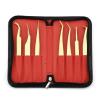 7PCS Eyelash Extension Tweezers Extension Supplies Gold Precision Tongs Nail Art Makeup Tool Set view 1