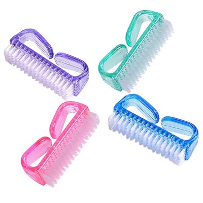 DECORNIJIA 4Pcs Multi-functional Plastic Horn Shape Brush Set for Dust Removal Hand and Fingernail Cleaning Pedicure Scrubbing for Home and Salon Use