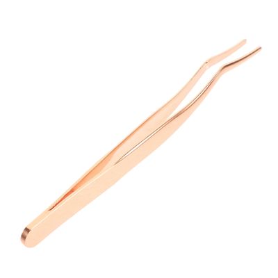 KAILIKETIY False Eyelash Applicator Tweezers Lash Extension Tweezers Dovetail Crescent Tip Stainless Steel Lash Clip for Applying Removing
