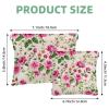 2Pcs Art Flower-773 Pocket Cosmetic Bag for Purses, Waterproof Makeup Bag Cosmetic Pouch, Portable No Zipper Makeup Bag view 2