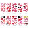 10 Sheets Red Fake Lips Temporary Tattoo Stickers,Red Pink Lip Print Kiss Face Tattoo Stickers, Body Makeup Valentines Day Decorations Party Favors view 2