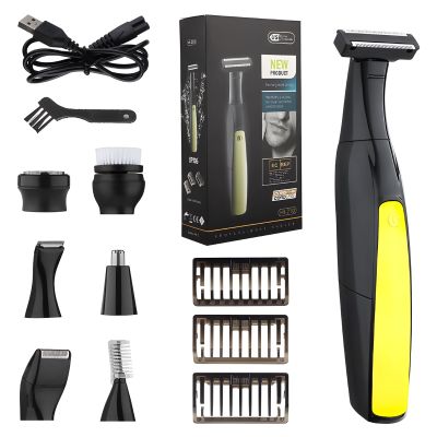 Multifunctional Electric Wet & Dry Shaver - Electric Razor for Men, Full Body Washable, USB Rechargeable, 3 Precision Trimmer Heads for Beard, Facial, Body Grooming, Great for Gift (7 in 1)