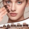 2 Box of 12 Pcs Guoxiaoniu Chocolate Color Quick Makeup Foundation Puff Set, Foundation Sponge Puff Cushion Puff Mini Powder Puff Collection view 2