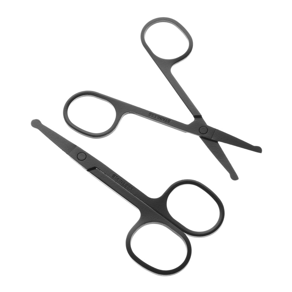 Ipetboom 2pcs Stainless Steel Facial Hair Grooming Scissors for Men and Women Precision Nose Hair Trimming Shears with Rounded Tips Ergonomic Design for Travel