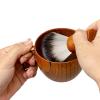 Men's Shaving Kit with Brush and Bowl for Beard Maintenance - Wooden Handle & Nylon Bristles - for Home, Salon, or Gift view 3