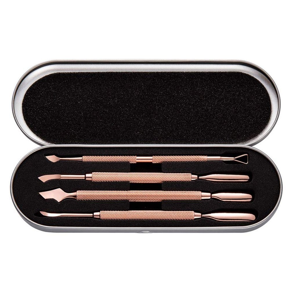 4pcs Cuticle Pusher Double-Ended Stainless Steel Shapes Repousse Cuticule Pusher for Manicure Nail Art Tool