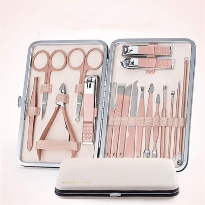 18-Piece Stainless Steel Manicure Pedicure Set  Nail Clippers, Scissors, Grooming Kit with Travel Case for Men & Women