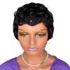 10 Cm Pixie Cut Wig For Black Women, 1B Natural Black Human Hair, Adjustable Cap With Comfortable Fit view 1