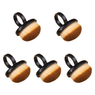 5 Units Nail Brush Set for Makeup and Dust Cleaning, Black - Professional Manicure Tools for Salon and Home Use