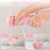 FIOBEE Microfiber Hair Towel Wrap for Kid Rapid Drying Towel Absorbent Hair Turbans for Wet Hair with Button Women Girls Long Curly Hair Pack of 2, Pink/Gray Rabbit view 4