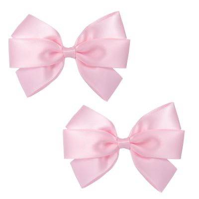 2pcs Pink Hair Bows for Women & Girl, 4.5in Hair Bowknots Barrettes with Alligator Clips Exquisite Hairstyle Accessory for Toddler Kids Teens