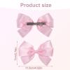2pcs Pink Hair Bows for Women & Girl, 4.5in Hair Bowknots Barrettes with Alligator Clips Exquisite Hairstyle Accessory for Toddler Kids Teens view 2