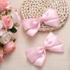2pcs Pink Hair Bows for Women & Girl, 4.5in Hair Bowknots Barrettes with Alligator Clips Exquisite Hairstyle Accessory for Toddler Kids Teens view 3
