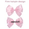 2pcs Pink Hair Bows for Women & Girl, 4.5in Hair Bowknots Barrettes with Alligator Clips Exquisite Hairstyle Accessory for Toddler Kids Teens view 4