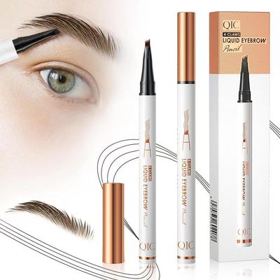 2 Pcs Microblading Eyebrow Pen, 2025 Upgraded 3D Waterproof 4-Tip Eyebrow Pencil, Natural Makeup Long-Lasting Fine Stroke Magic Eyebrow Pencil for Women Stay on All Day (Black Brown(2 Pcs))