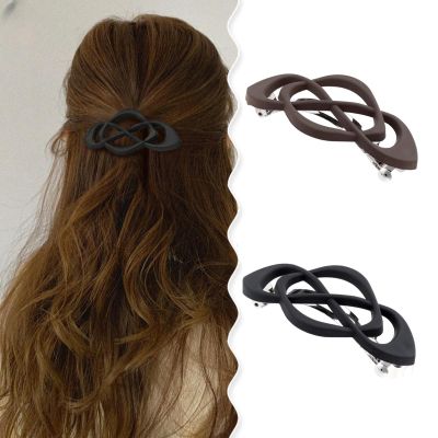 2 Pcs Black&Brown Vintage French Hair Barrettes for Women, Snap Hair Clips for Thick Hair, Elegant Retro Hair Accessories with Classic Design,Secure Hold Hair Clips for Women & Girls