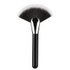 2 Pcs Large Fan Makeup Brushes Set - Facial Powder, Blusher & Concealer Cosmetic Brushes with Wood Handle and Synthetic Hair(Black Sliver) view 1