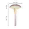 2 Pcs Large Fan Makeup Brushes Set - Facial Powder, Blusher & Concealer Cosmetic Brushes with Wood Handle and Synthetic Hair(Black Sliver) view 2