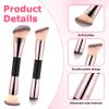 2 Pcs Dual-Ended Foundation Makeup Brushes Two-in-One Flat Concealer Brush Angled Foundation Makeup Application for Buffing Liquid Cream Blending Contour Face Brush view 3